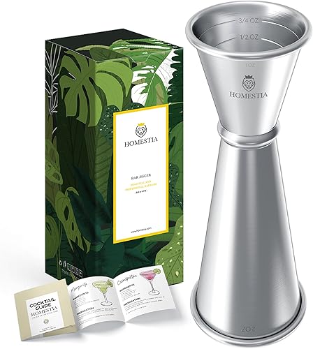 Homestia Premium Japanese Cocktail Jigger - 2 OZ 1 OZ Double Bartending Jigger, Shot Measure Jiggers, 304 Stainless Steel with Measurements - Bar