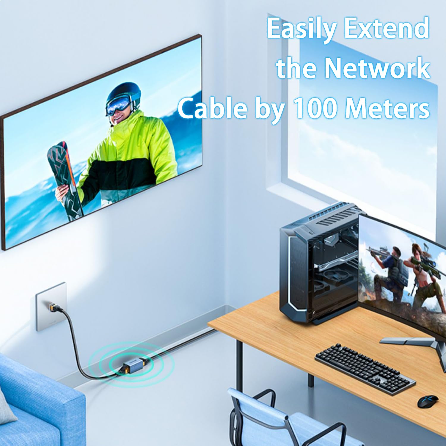 UGREEN Noir 10Gbps Coupleur RJ45 Ethernet Raccord Femelles LAN Rallonge