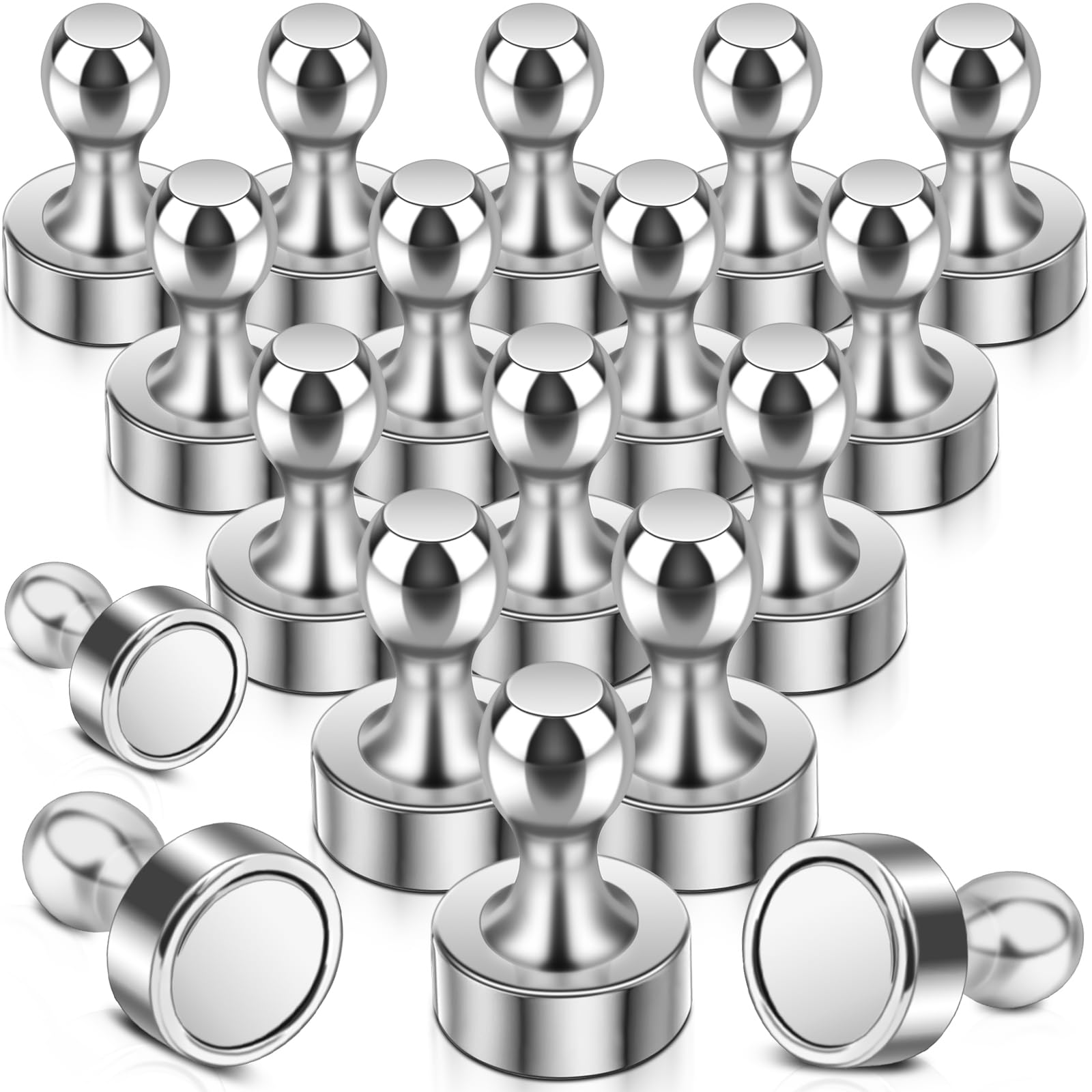 Swihorab 18 Packs Fridge Magnets, Strong Neodymium Small Push Pins Magnet for Whiteboard, Mini Magnets for Crafts, Photo, Map, Office — image 1