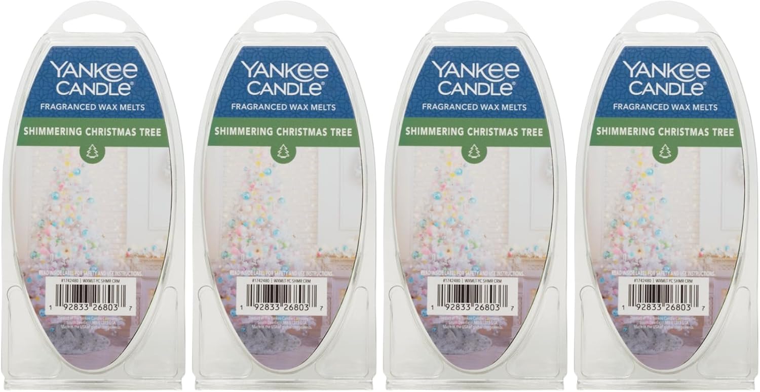 Yankee Candle Fragranced Wax Melts (Shimmering Christmas Tree, Pack of 6)