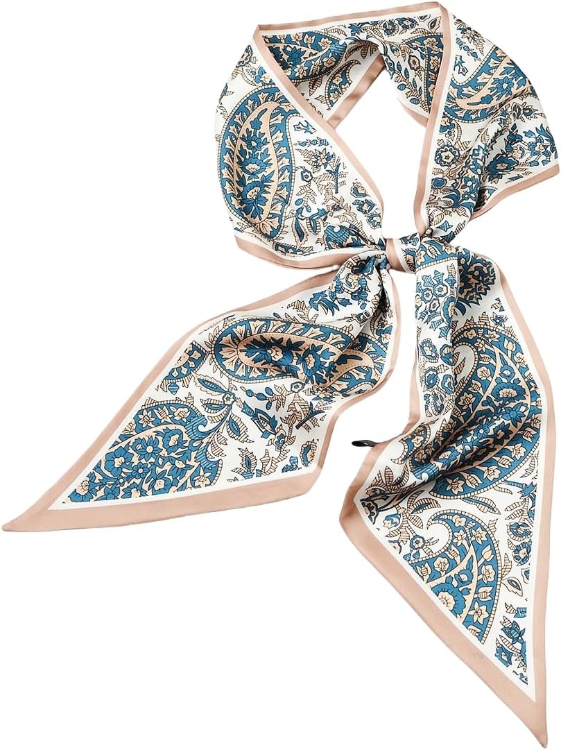 MINIDORA Satin Scarves for Women 59× 5.9 inches Elegant Silk Feeling Scarf for Bag Headwrap Lightweight Neck Tie