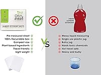 Vista 4 de Ohm Earth’s Wash Laundry Detergent Sheets Hypoallergenic & Dye-Free Liquidless Detergent, Fast Dissolving Concentrated Strips Ideal for Sensitive