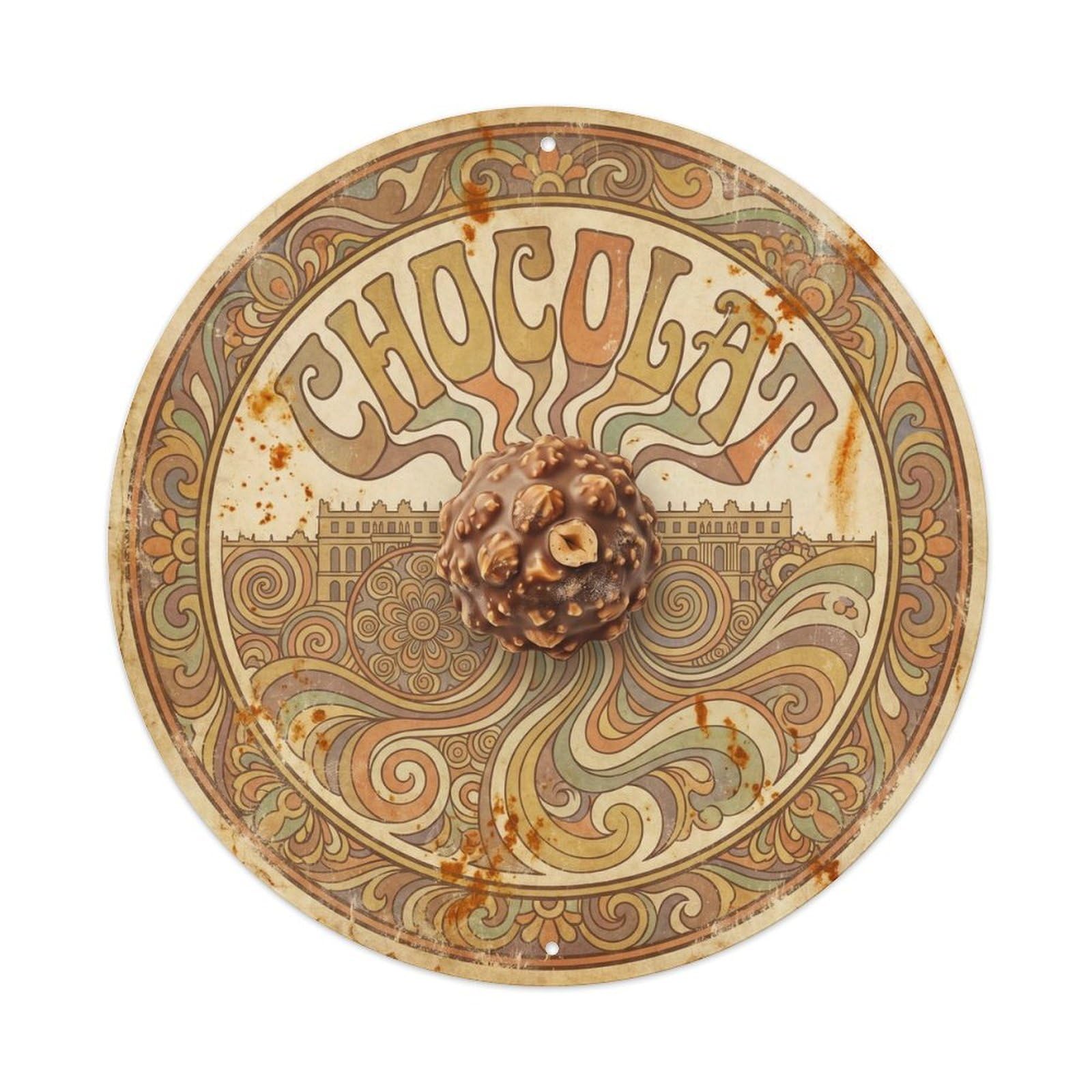 Dessert Cafe Confectionery European Vintage Psychedelic Metal Tin Sign