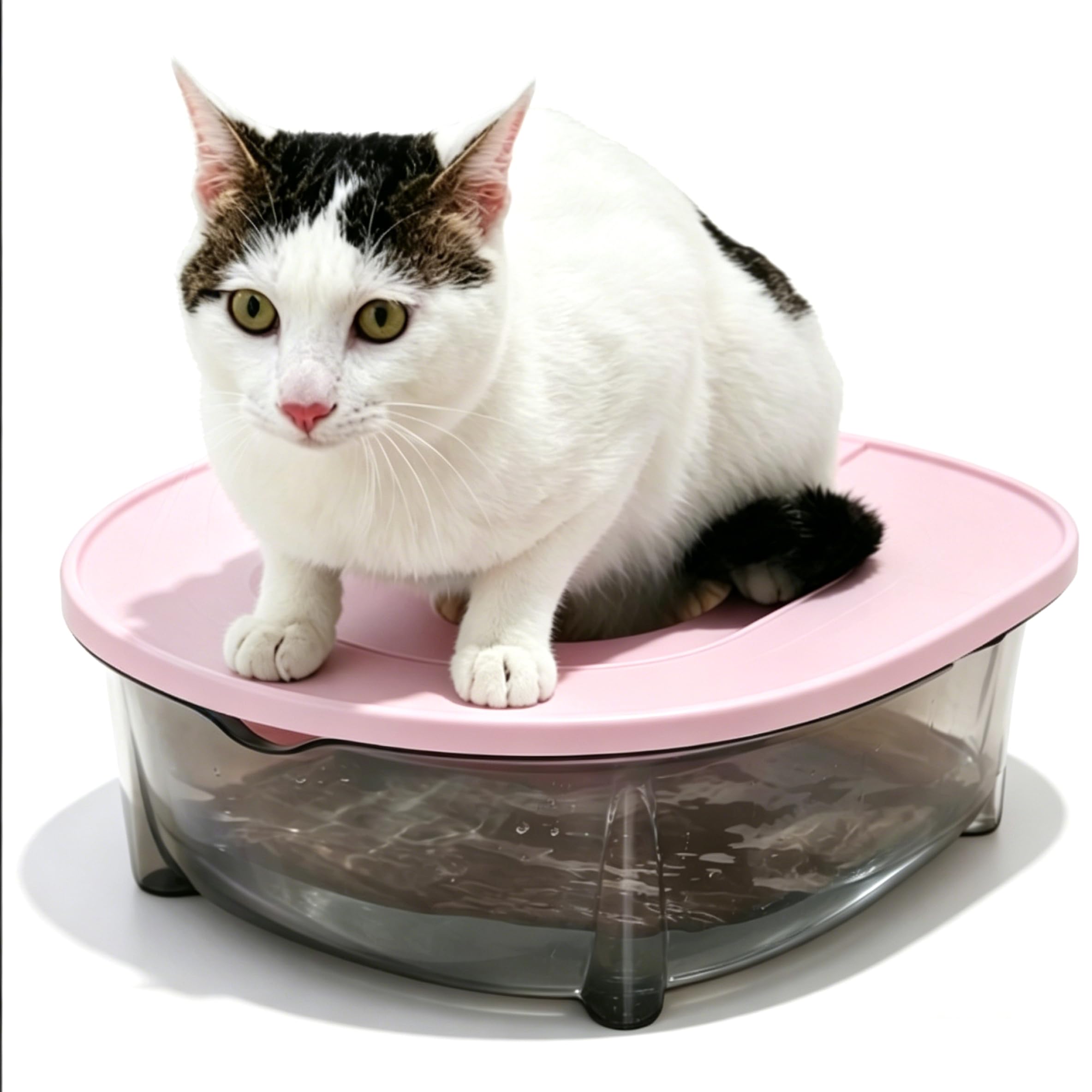 Doppelschichtiges Katzentoiletten-Trainingsset im Stil 2, auslaufsicherer, Stabiler Kunststoffstreutrainer