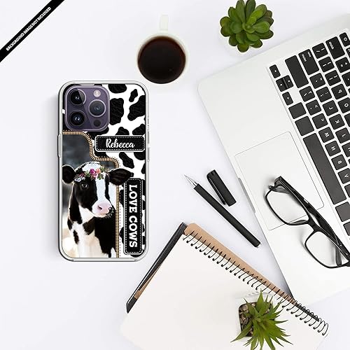 Miniatura 6 de CASEZILY Funda personalizada para teléfono con estampado de vacas y animales para mujeres y niñas, compatible con iPhone 15, 14, 13, 12, 11, X, Xs,