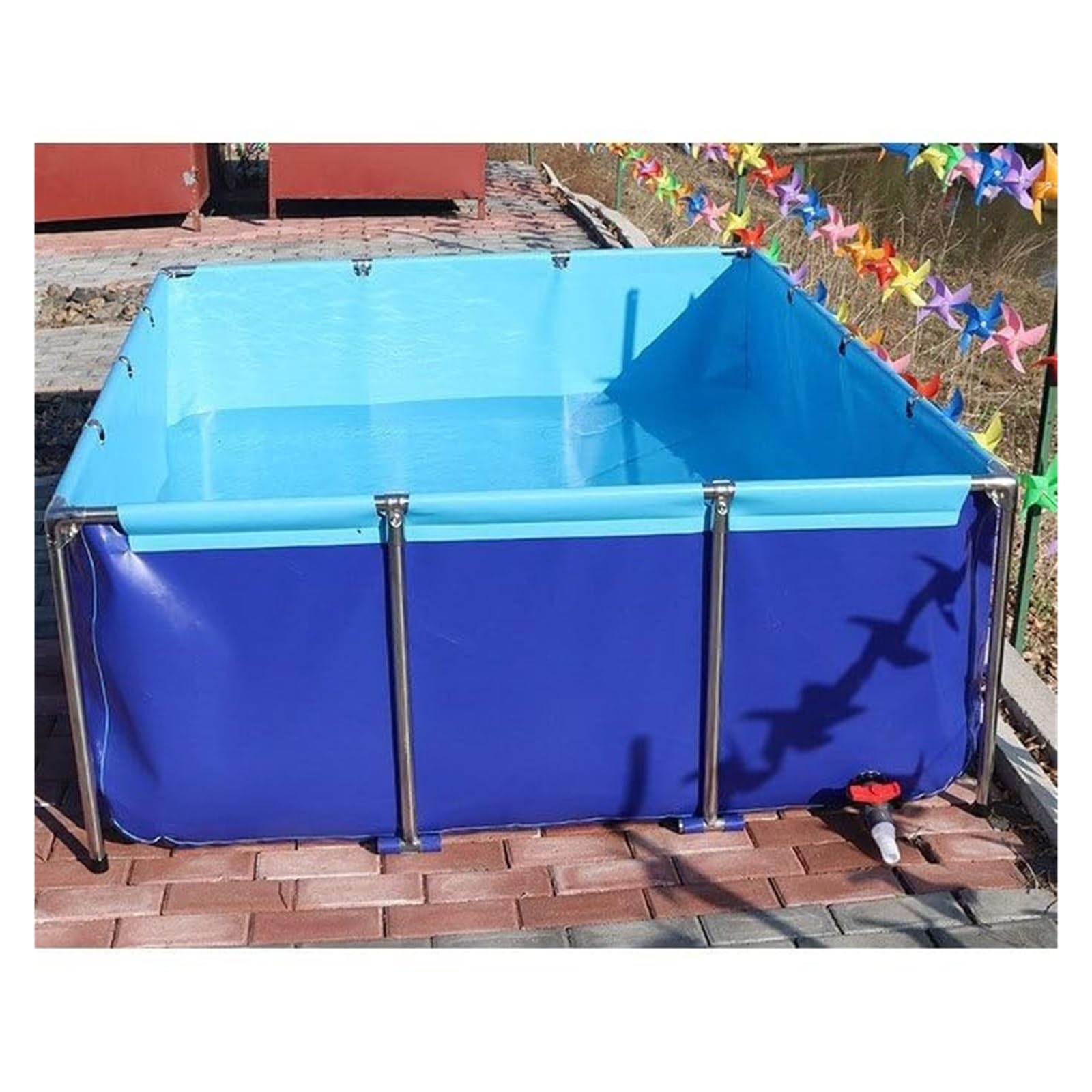 Piscina de acuicultura duradera y ligera de lona para peces y tortugas