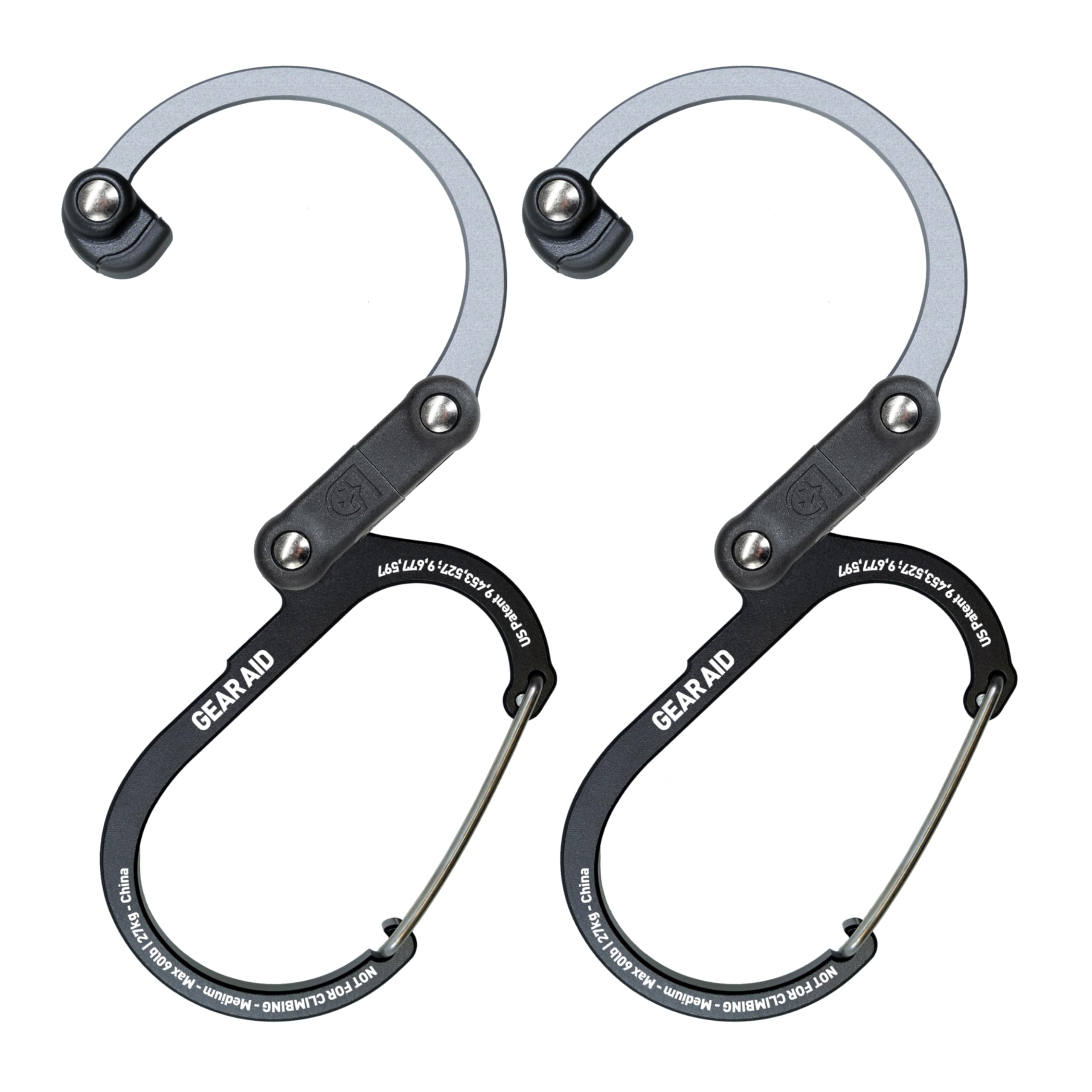 GEAR AID HEROCLIP Medium Carabiner Gear Clip &amp; Hook for Camping &amp; Travel