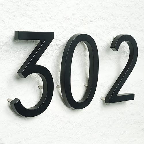 Miniatura 4 de Números de dirección para casas de 7 pulgadas, números de casa modernos para exteriores de metal, negro, números de casa grandes para números de