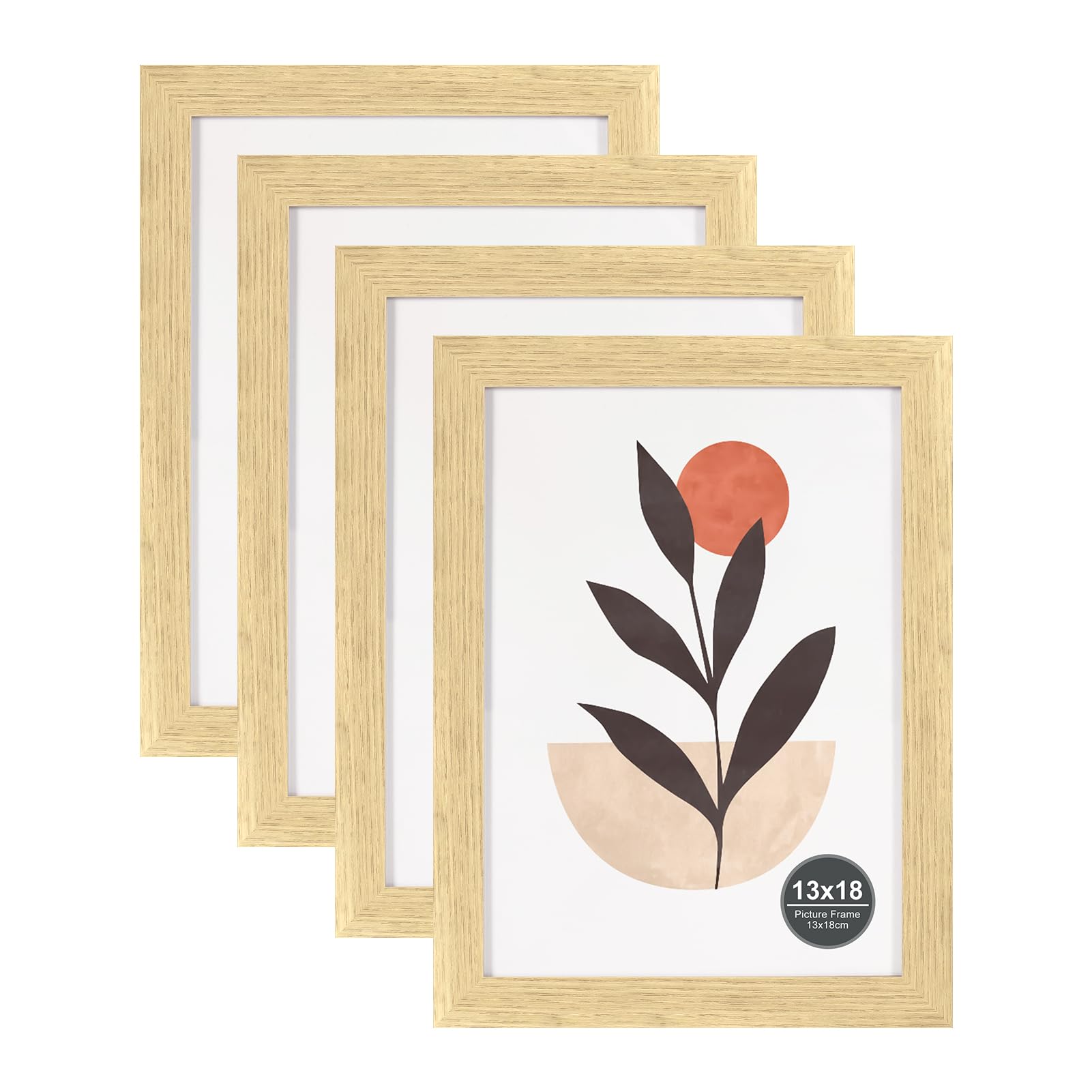 13x18 Picture Frame, Natural Wood Colour Photo Frames, Set of 4 โ image 1