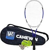 Kit Raquete de Tênis Amarelo 26 Polegadas Camewin Fibra de Carbono com Estojo + 2 Bolinhas de Tênis