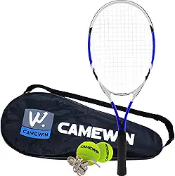 Kit Raquete de Tênis Amarelo 26 Polegadas Camewin Fibra de Carbono com Estojo + 2 Bolinhas de Tênis