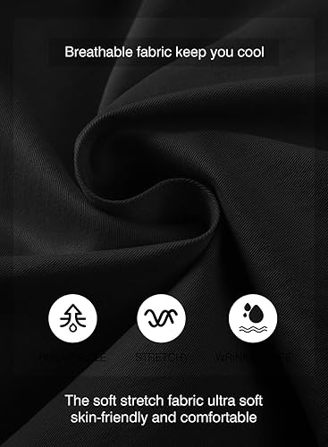 Miniatura 4 de HHZ Pantalones cortos de vestir casuales de algodón elástico para hombre, pantalones cortos de trabajo con cordón para el verano y la playa