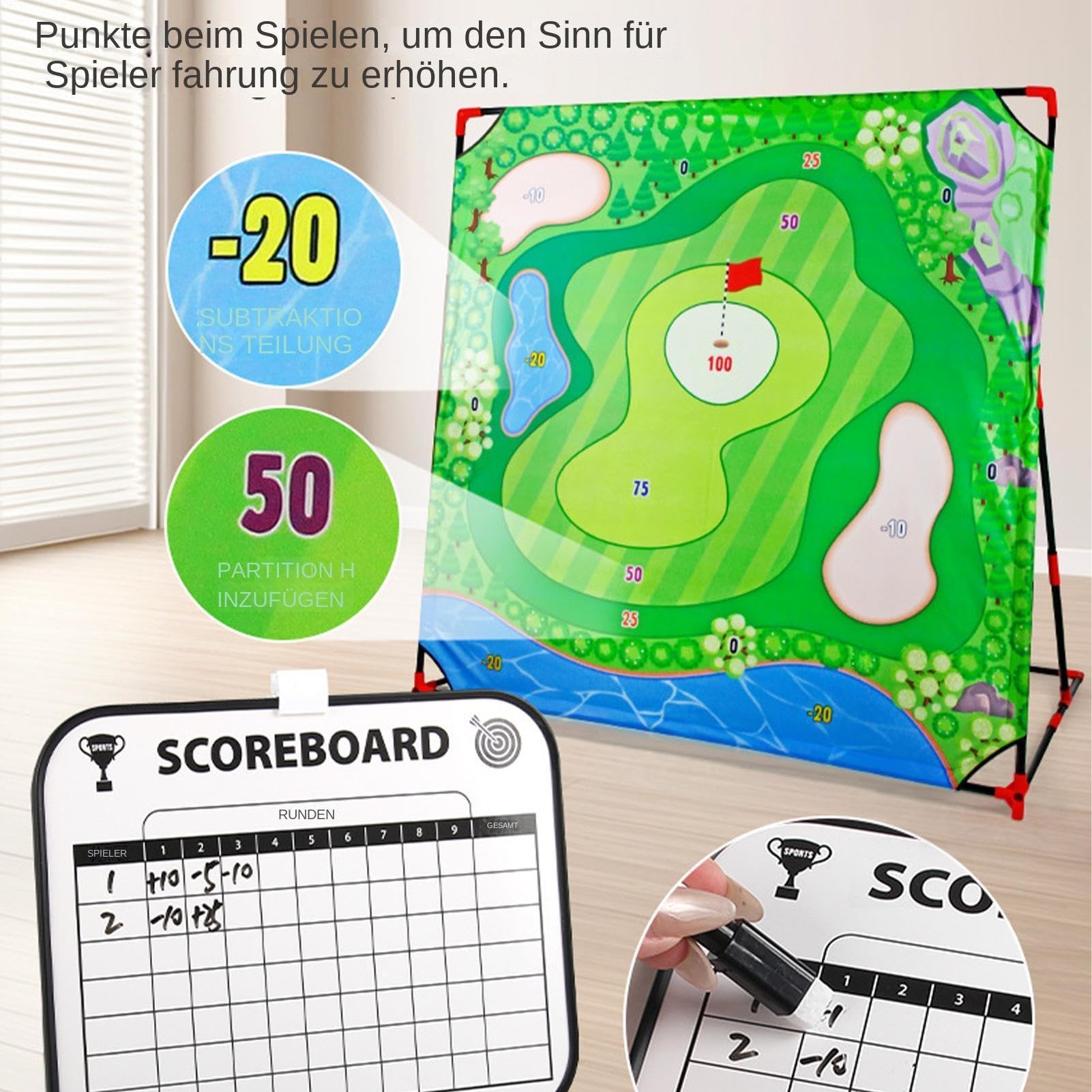 Set da golf giocattolo per bambini, in flanella ABS, attrezzatura sportiva per interni ed esterni, kit di assistenza per l'allenamento del golf per appassionati di sport e principianti, spiaggia