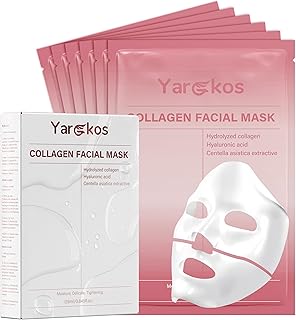 6 máscaras faciales de colágeno, máscara faci...