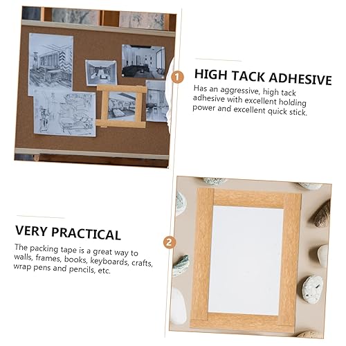 Miniatura 2 de KALLORY Cinta de embalaje autoadhesiva de papel Kraft, cinta de embalaje de goma de mascar Kraft de envío, 2 unidades