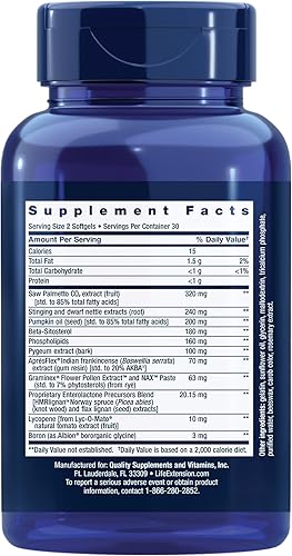 Miniatura 6 de Life Extension Testosterone Elite, 30 cápsulas vegetarianas  Fórmula ultra próstata, 60 cápsulas blandas  Próstata saludable, apoyo a la producción