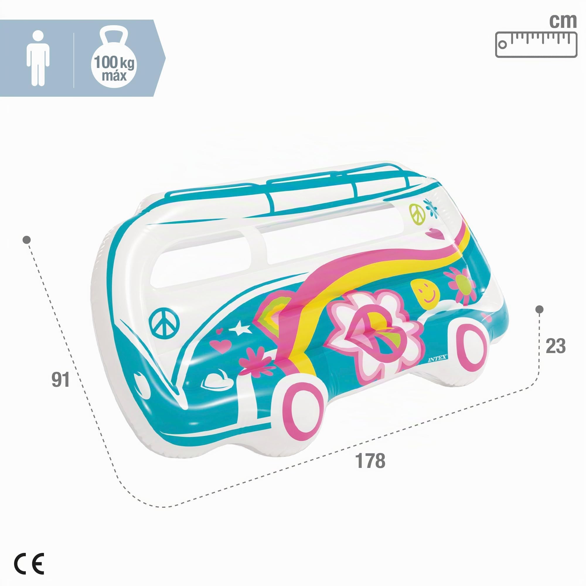 Intex Groovy Van Float, Inflated Size: 1.78m x 91cm x 23cm (58728EU)
