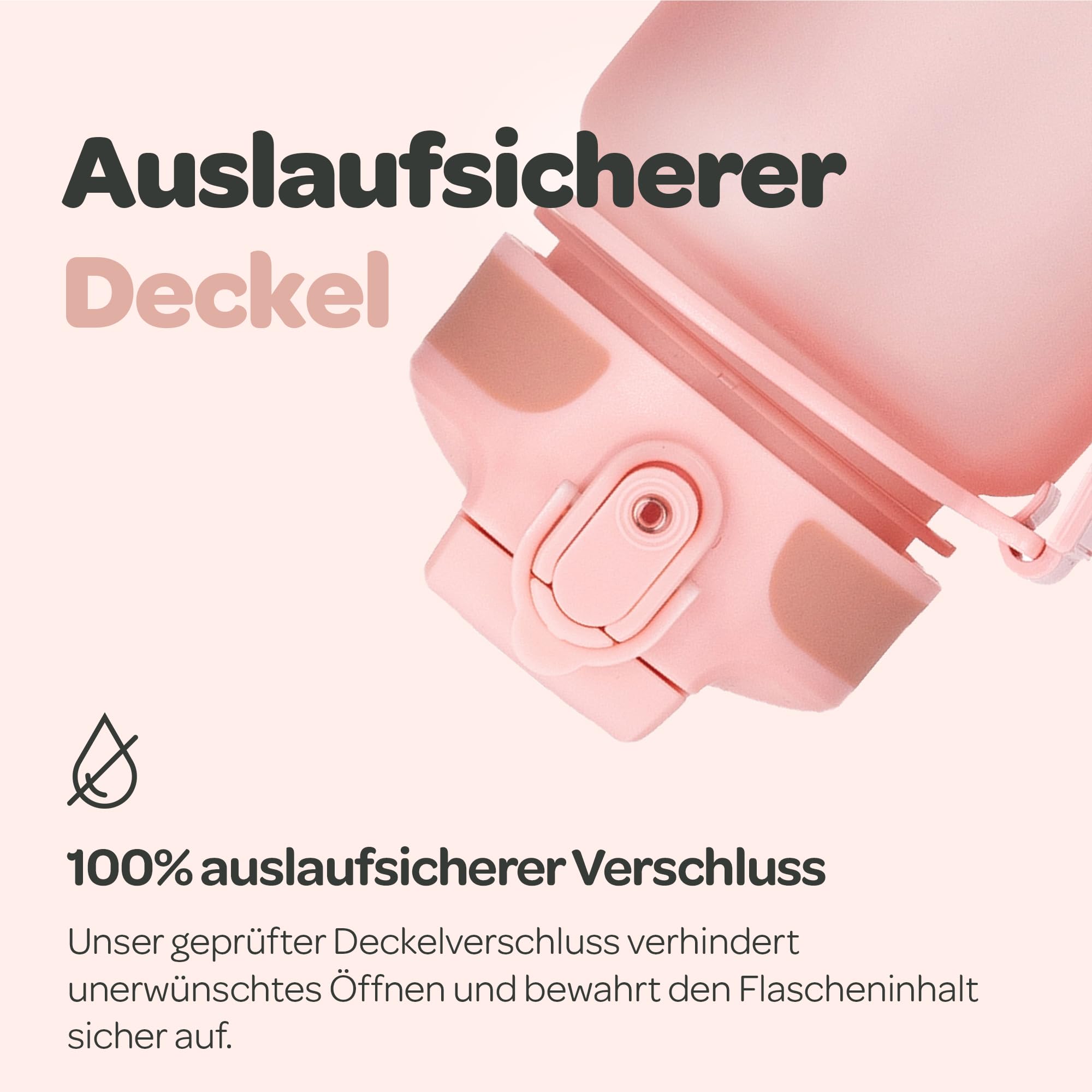 Hydracy Trinkflasche mit Strohhalm und Zeitmarkierung - 1L Wasserflasche - BPA-freie Trinkflasche - Auslaufsichere Sportflasche - Kondensationsfrei für Sport und Outdoor