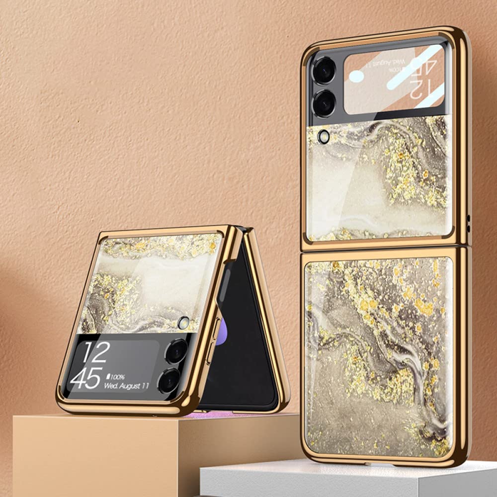 Amazon.co.jp: Samsung Galaxy Z Flip 4 3用大理石ガラスケース電話