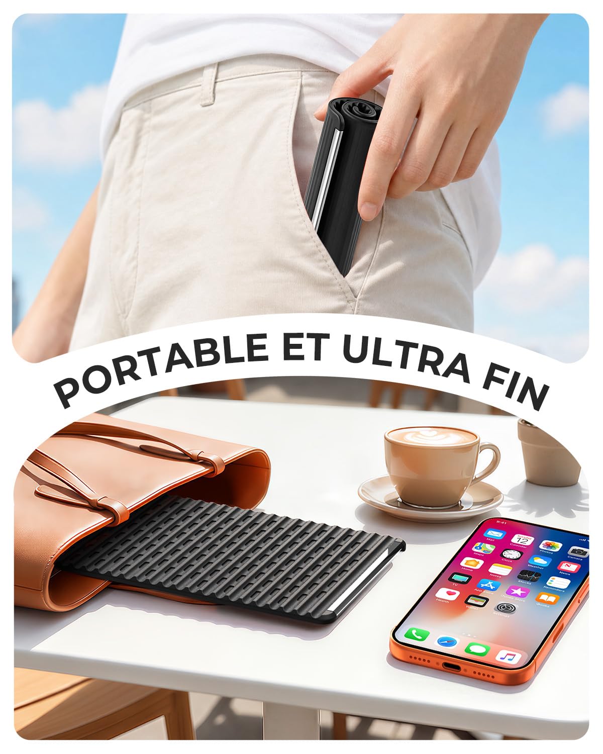 SEANCHEER Support de Téléphone Silicone Souple Pliable Compact Portable Réglable Antidérapant