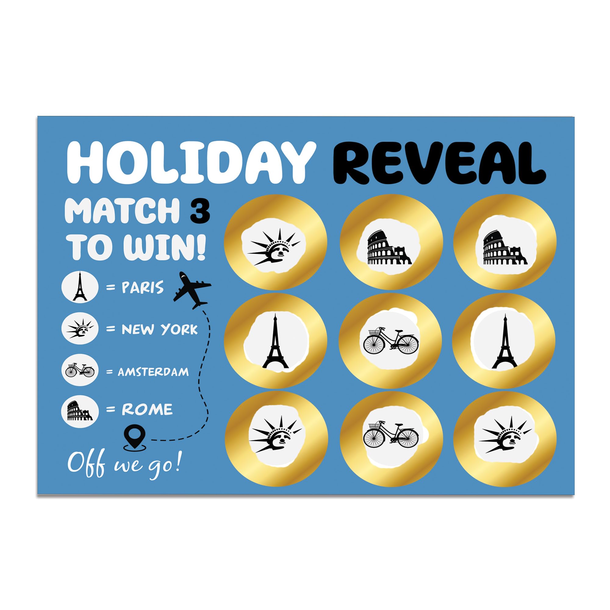 RED OCEAN Holiday Reveal - Scratch Card Surprise - Trip to New York - Scratch Card Gift For Him Her - Suprise Gift For Family Friends - Destination Reveal Card