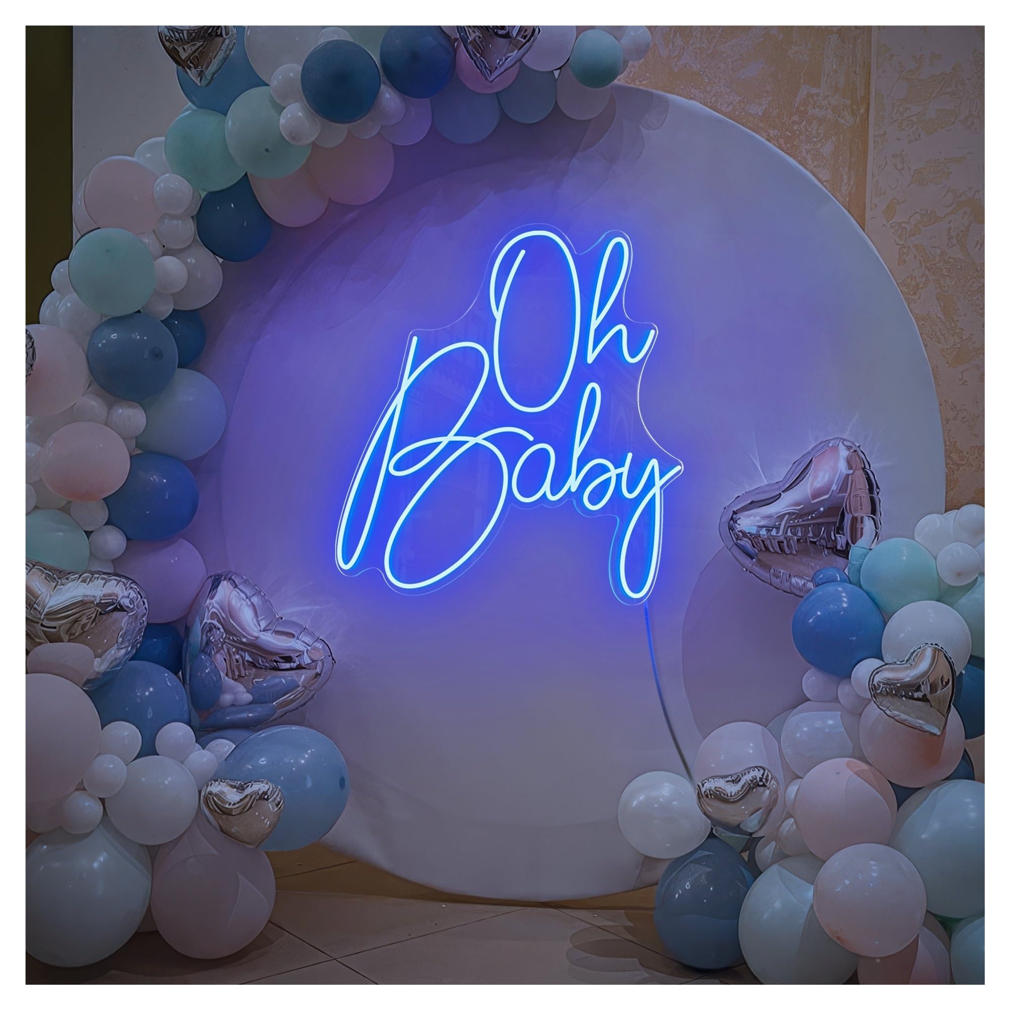 SHOUXI Sign Lamp Oh Baby Neon Sign, Suitable for Home Bedroom Decor with Brightness Adjustable 40cm