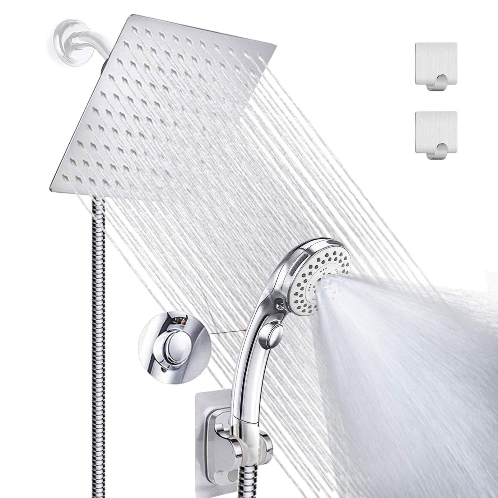 Buy Shower Head with handheld, High Pressure 8'' Rainfall Stainless