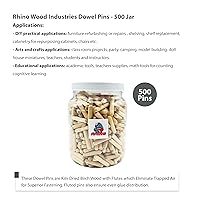 Vista 168 de 3/8" x 2" - Paquete de 500 pasadores de madera - Secados al horno, estriados y biselados (3/8" x 2", 500 unidades)