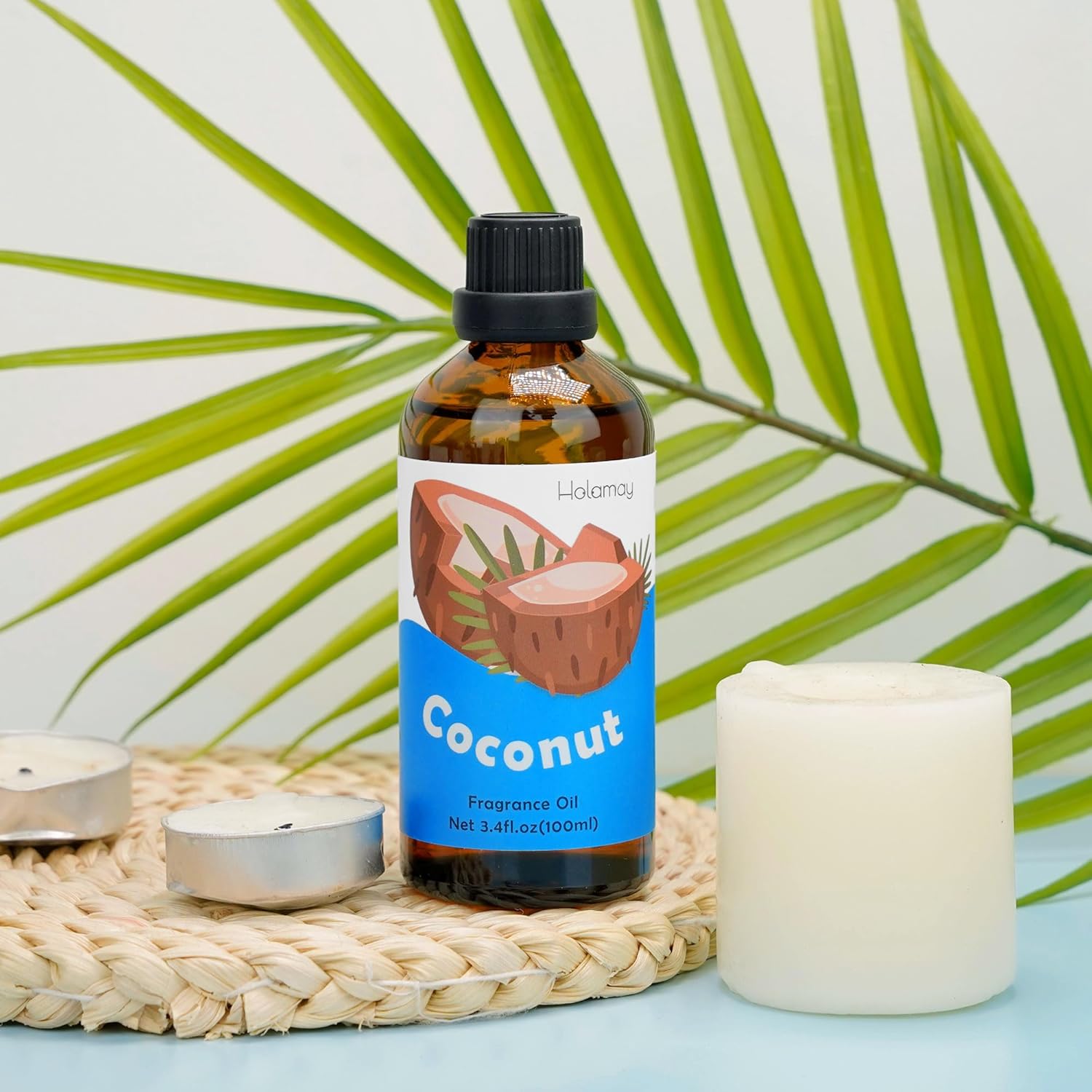 Coconut Fragrance Oil, Holamay Large Volume Fruit Essential Oil 3.4 fl.oz/100 ml, Premium Fragrance Oil for Candle Soap Making, Diffuser Oils Scent for Home
