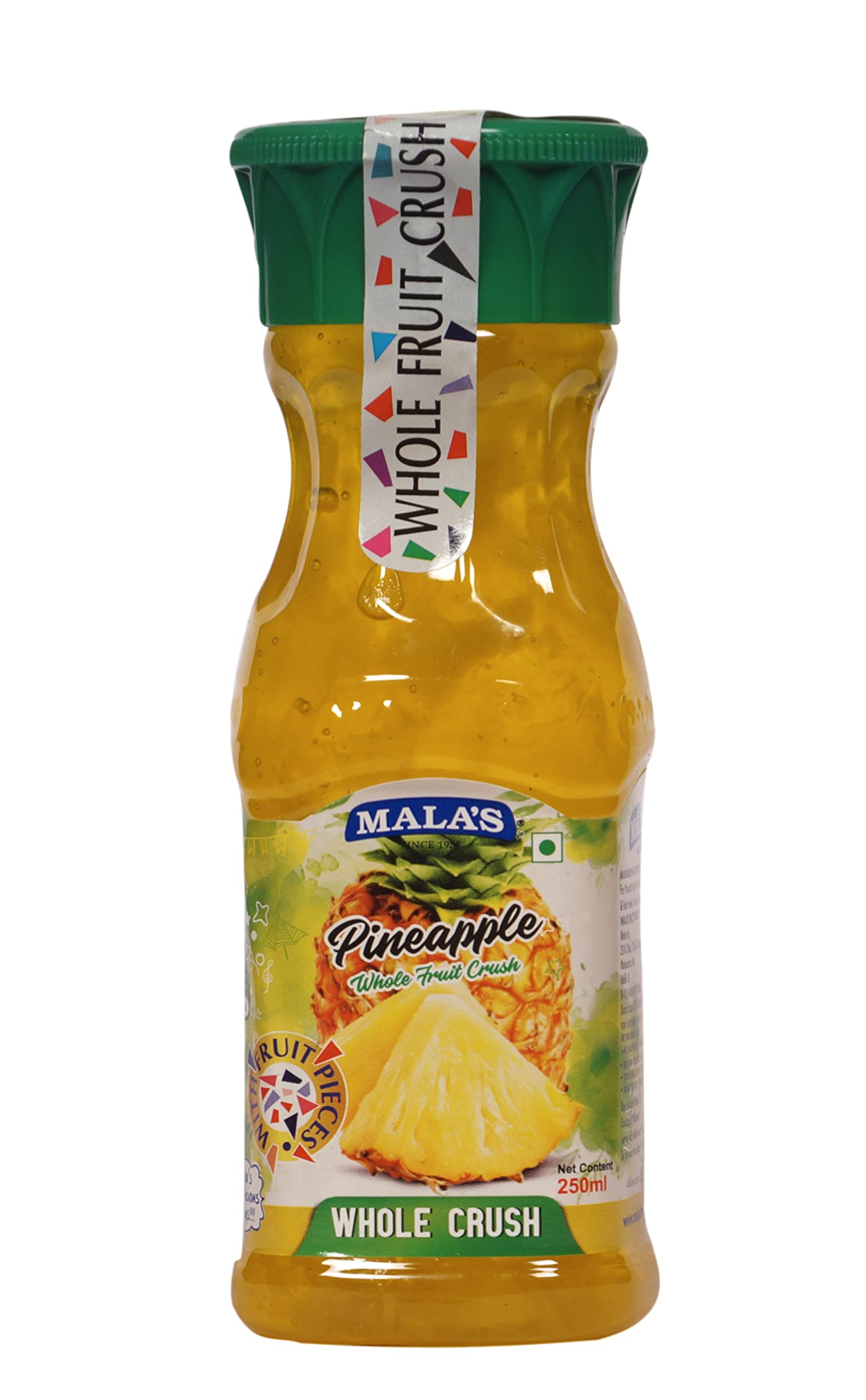 Mala's Whole Fruit Pineapple Crush 250 ML, Yellow