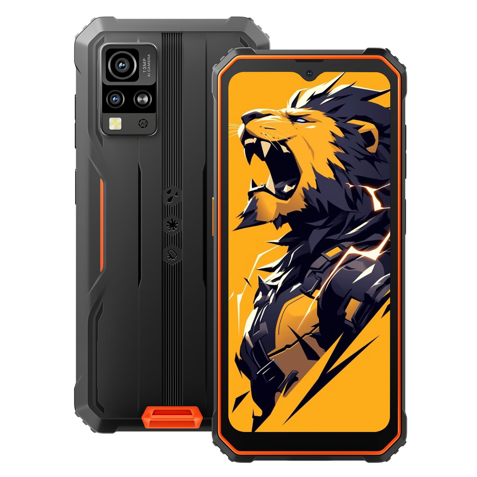Blackview Rugged Smartphone, 6.56''HD+/ Corning Gorilla Glass 3, 5180mAh, 4GB+32GB(2TB TF), 13MP+5MP, Face ID/Modalità Guanto/GPS/3 Slot/4G Dual SIM Telefono Indistruttibile