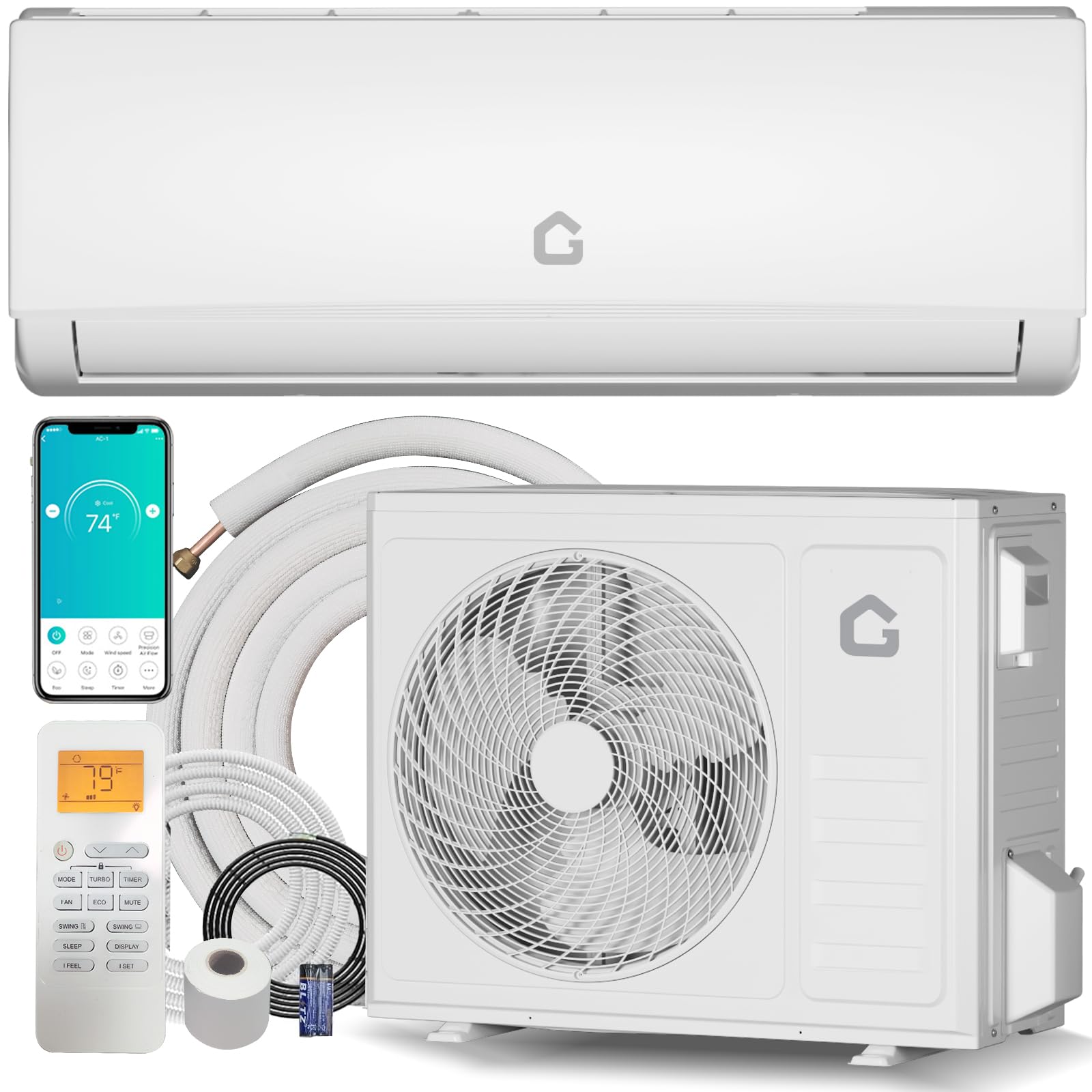 Photo 1 of ***ONLY SPLIT***
Garvee 9000BTU Mini Split AC/Heating System Ductless Air Conditioner & Heat Pump, 20 SEER2, 208/230V, WiFi & Alexa, Cools up to 550sq.ft., R32 Pre-Charged Installation Kit