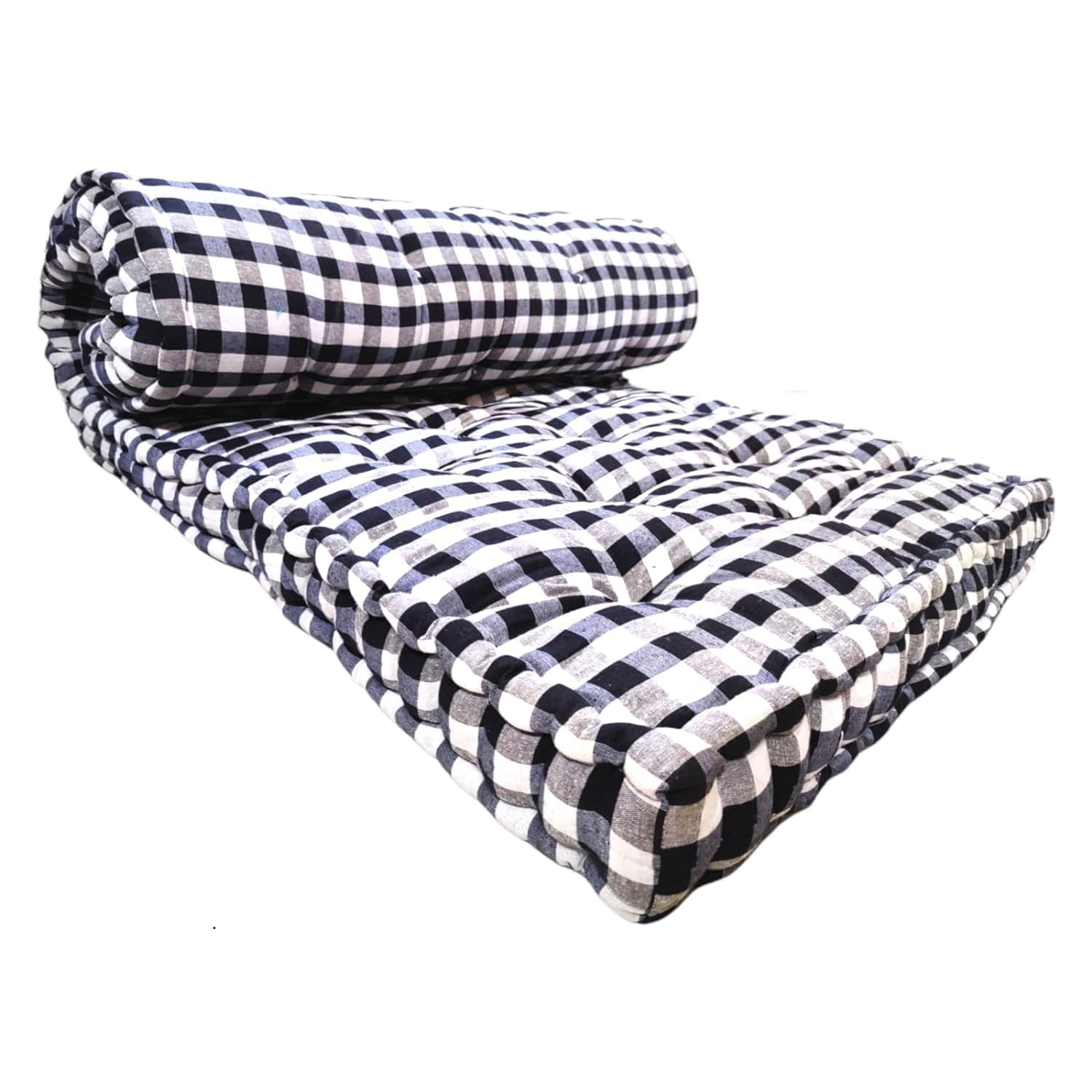 IMSMARTMART Border Double 5 inch Double Cotton MattressSoft Cotton Multicolor Mattress Gadda Single Bed Ideal Travel, Home, Dabha, Hotel, Marriage Hall (L x W: 72 inch x 48 inch)-picture-11