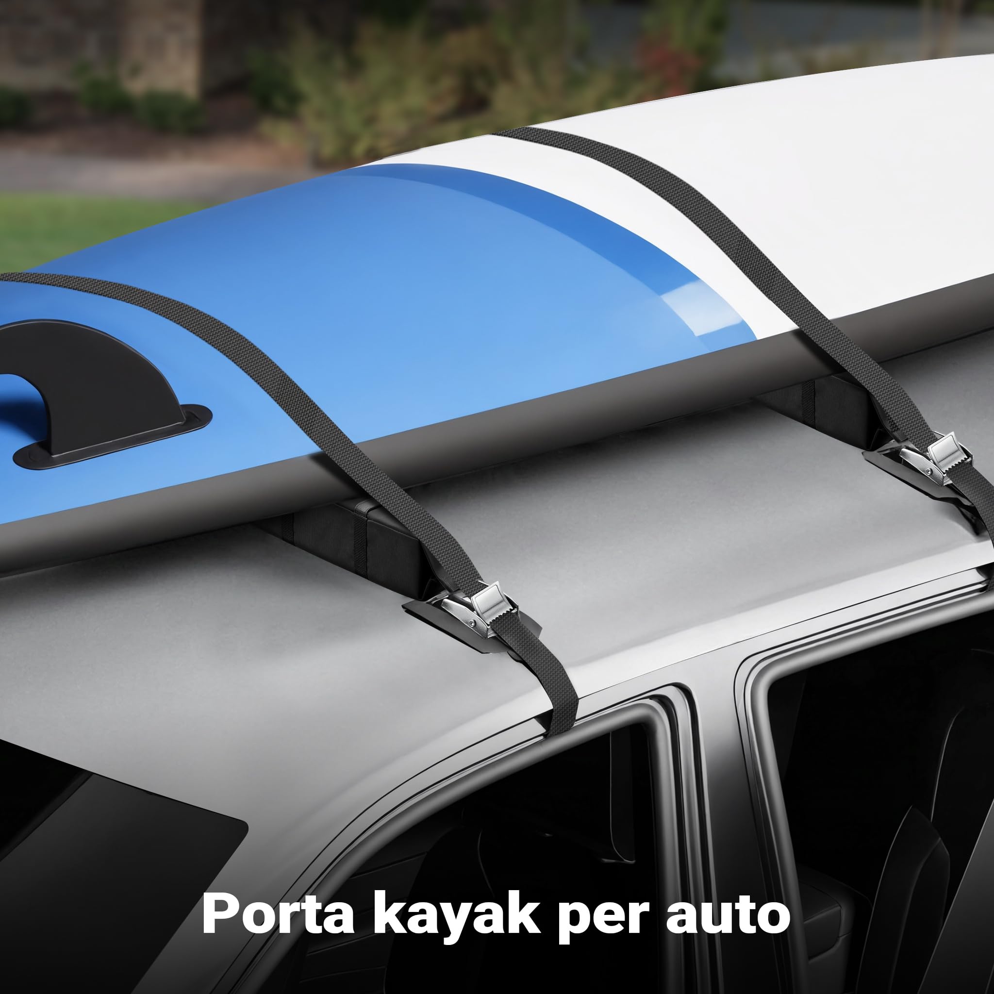 Wiltec portatutto per Auto, Barre morbide Portapacchi universali, per Surf, Kayak, Sci