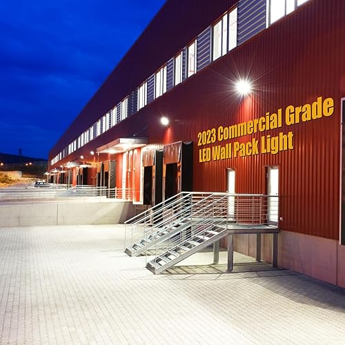 Miniatura 8 de Paquete de 2 luces LED de pared de 150 W con foto, 22500 lm Eqv.1300 W HPS 5000 K IP65, paquete de pared exterior LED, ahorro de energía de hasta