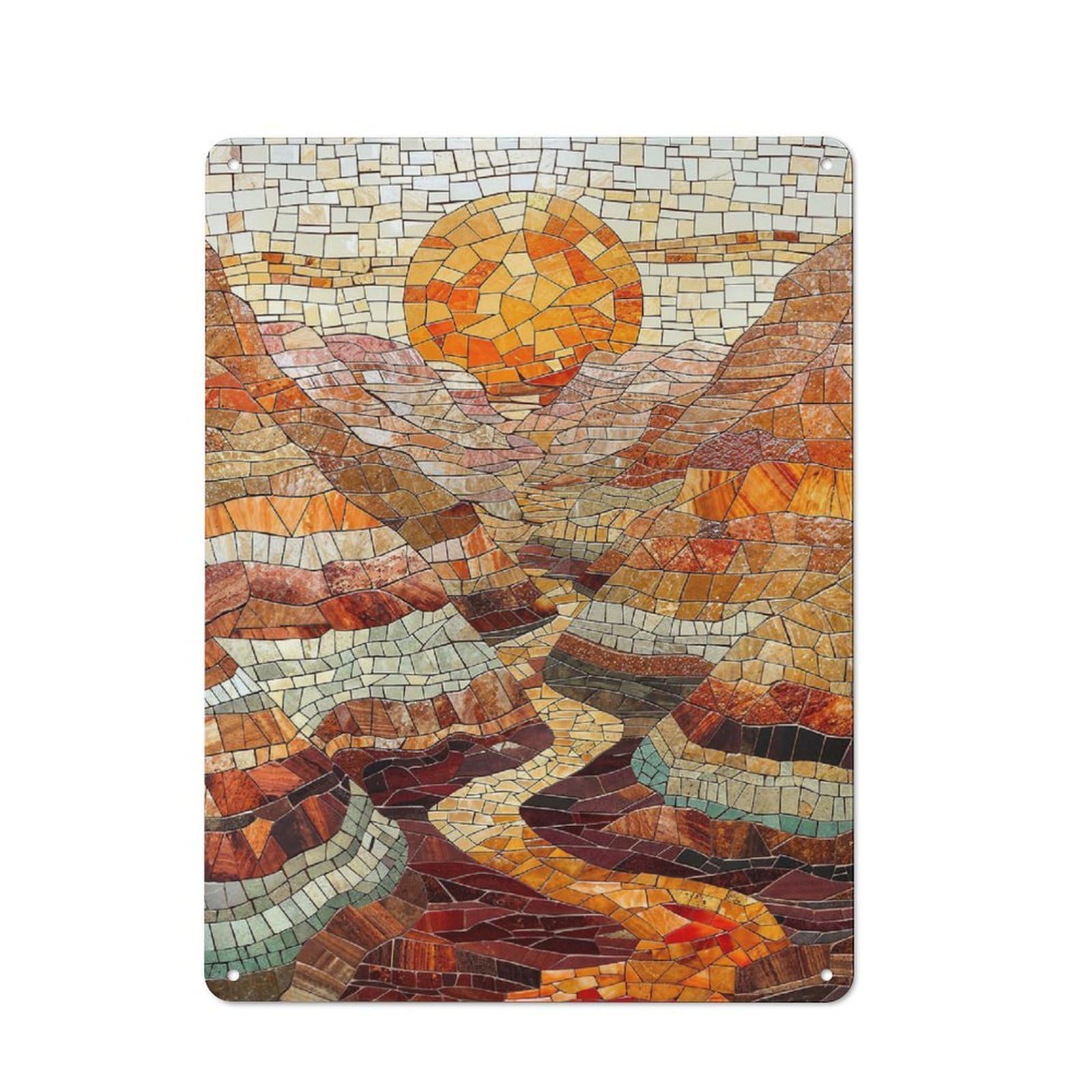 Junmoney Majestic Canyon Sunset Art Garage Style Metal Wall Sign 40X30cm Featuring Garage Wall Decor For Garage, Hobby Room, Office Or Man Cave
