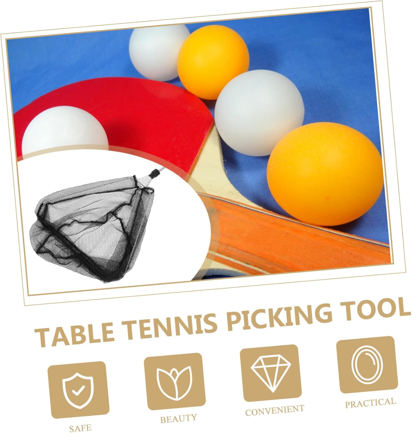 Telescopic Table Tennis Ball Picker Adjustable Metal Ball Retriever Portable Sports Collector Retractable Space-Saving Design for Indoor Outdoor Training