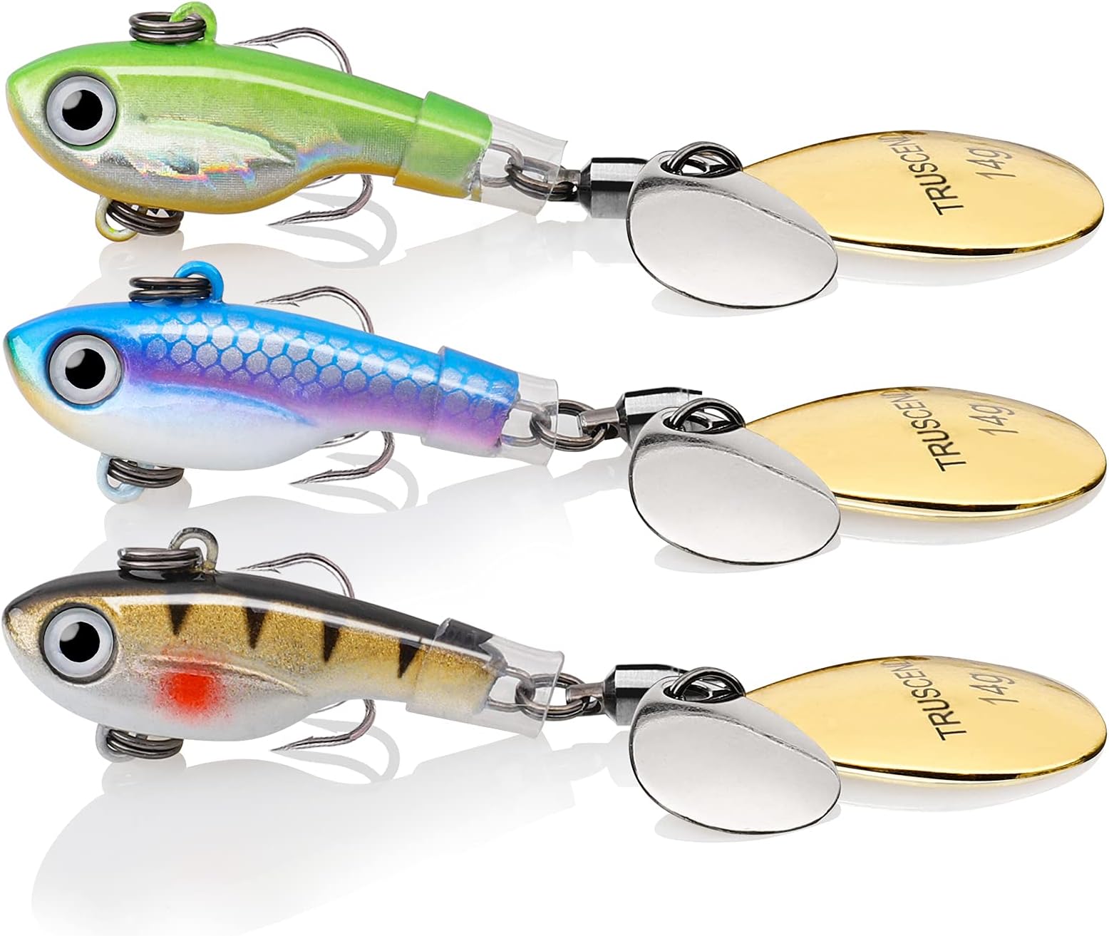 – Swim or Jig Fishing Spinner Baits for Freshwater and Saltwater, Rooster Tail Fishing Lures for Trout Bass Walleye Crappie Salmon Pike, Blade Bait with Copper Blade