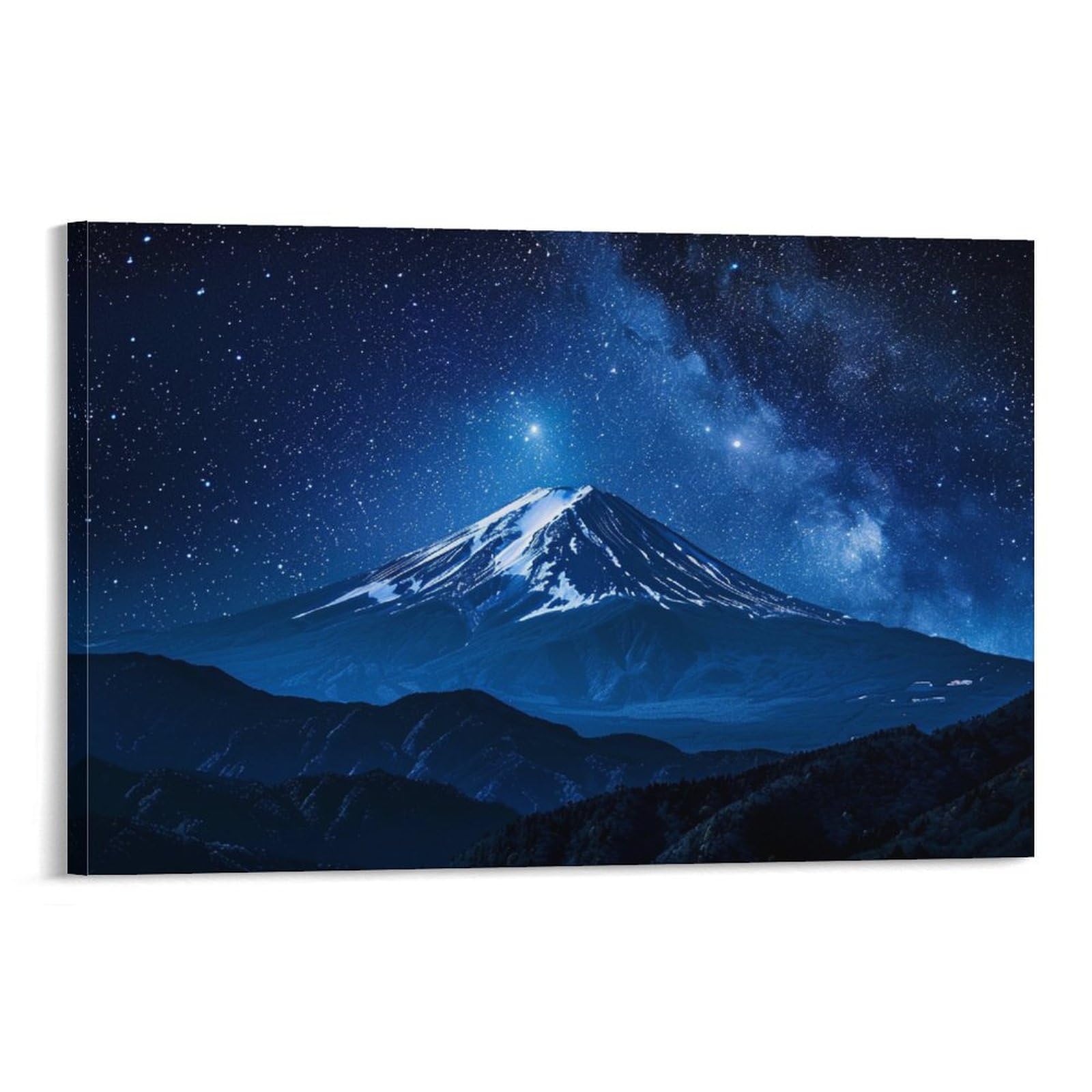 Amazon.co.jp: 絵画 夜の富士山の星空 アートパネル ポスター 美しい
