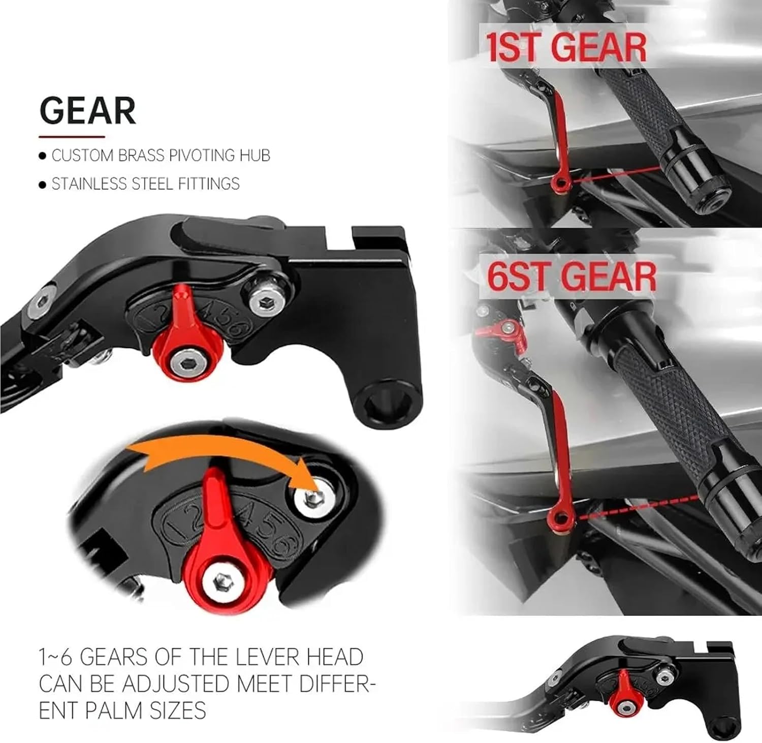 for Duke 390/250/200/125 2023 Adjustable Folding Clutch Lever Kit Scooter Brake Clutch Lever Handle Duke 390/250/200/125 2019-2023 Motorcycle Accessories (Orange Black Orange)