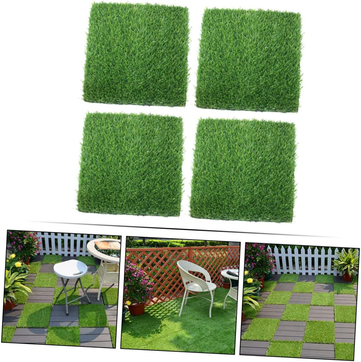 4pcs Artificial Grass Mat Realistic Turf for Landscaping Dog Potty Training Garden Decor and Outdoor Use Easy to Clean Vivid