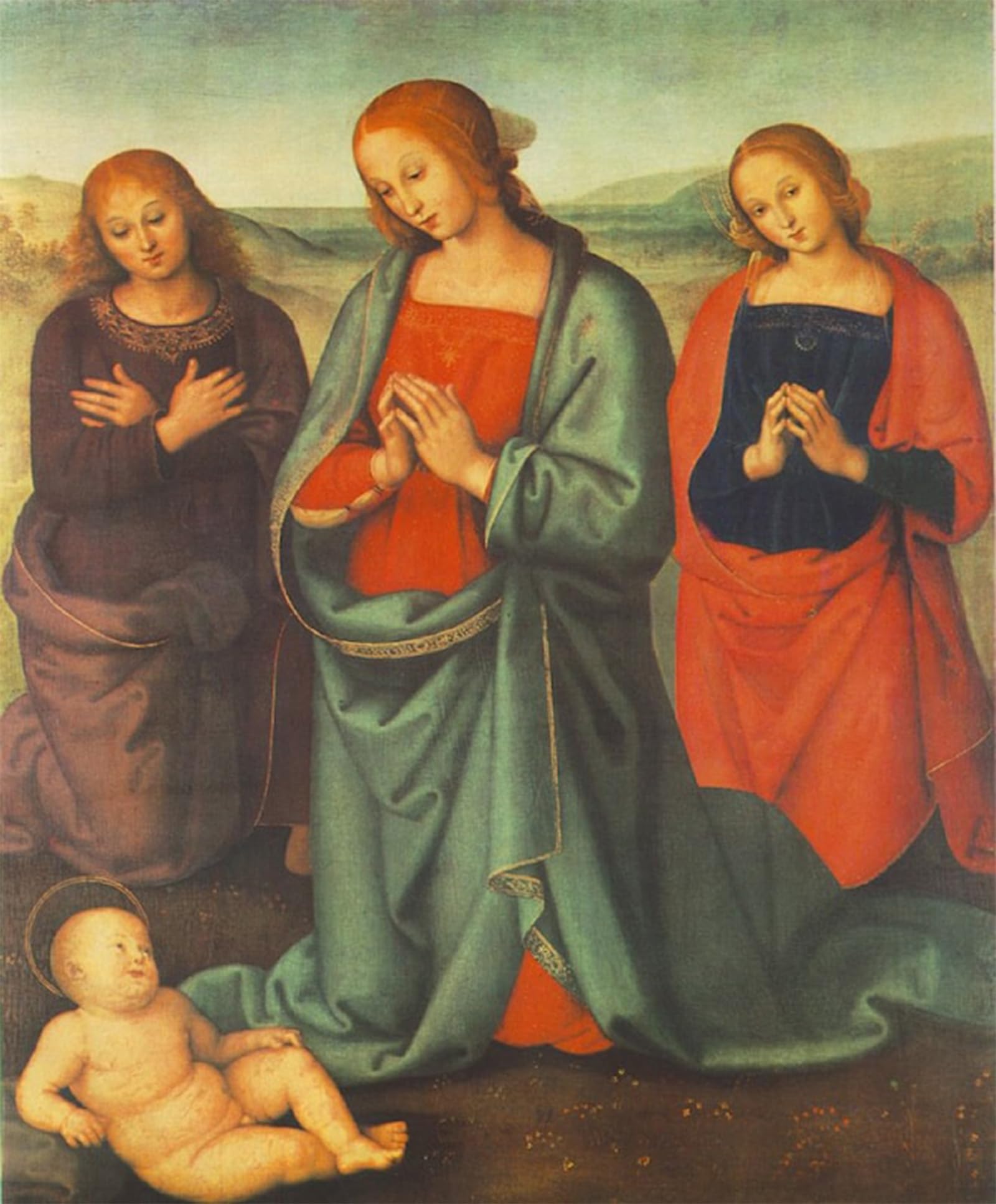 ARTXLXXBN Famous Painting Art Wall Decor Abstract Art Picture Woman with Saints Adoring the Child by Pietro Perugino Animal Pictures for Home Decor 60x90cm