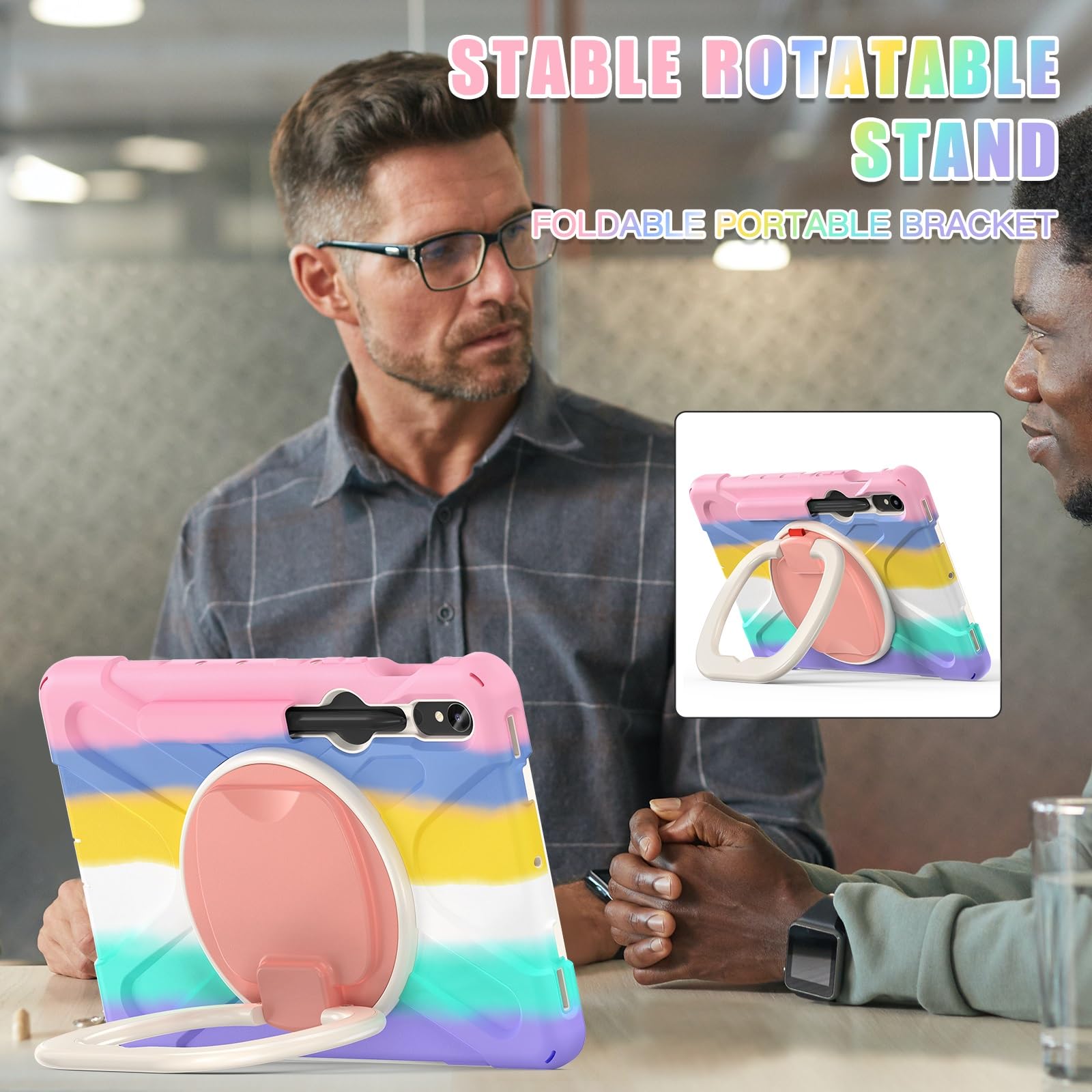 Etui na tablet Samsung Galaxy Tab S10 Lite 10,9 cala SM-X400/X406B (2025), wytrzymała obudowa, odporna wstrząsy, z obrotową podstawką 360°, paskiem rękę/ramię(Pink 2)