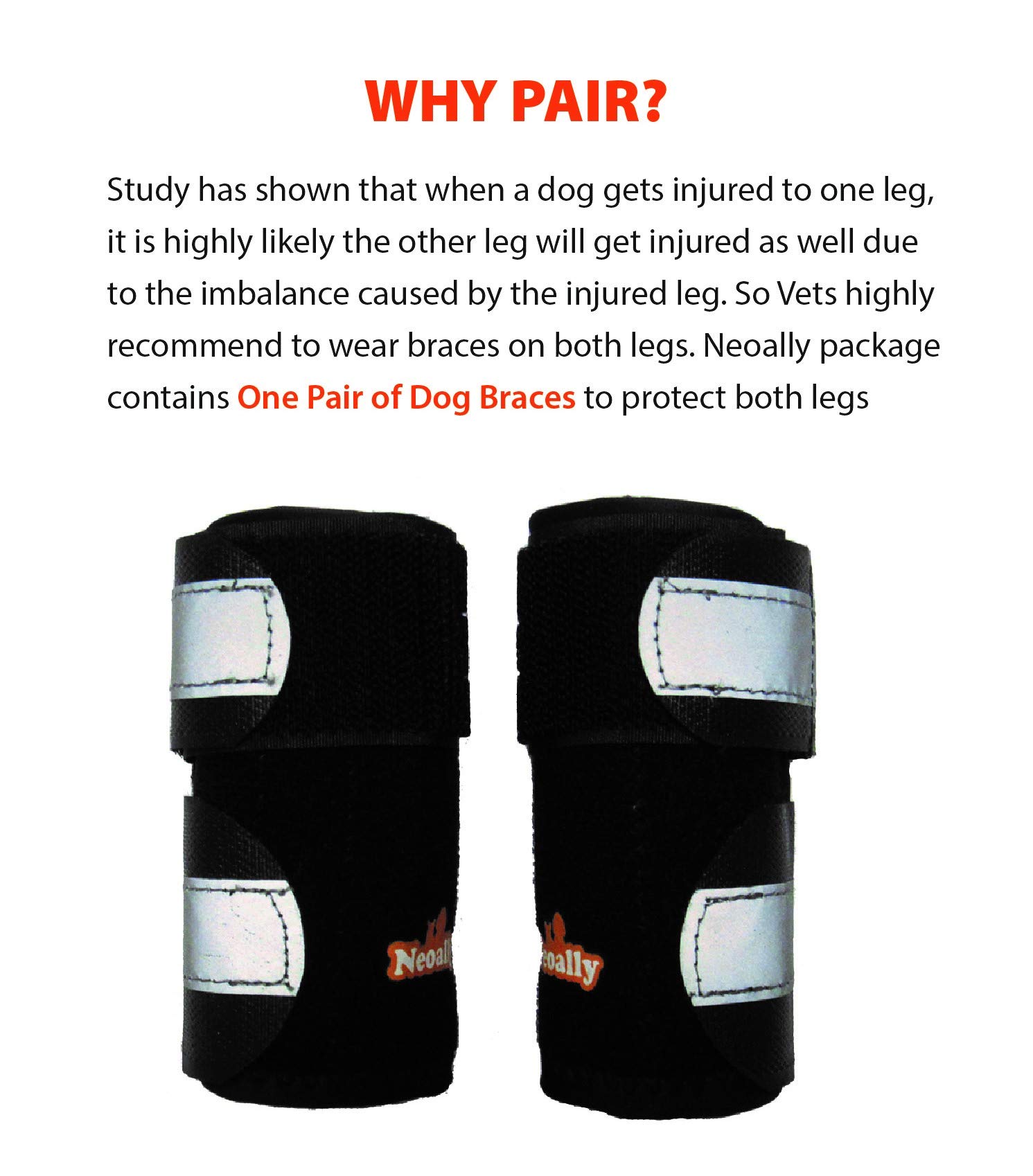 NeoAlly Pair Dog Front Leg Braces with Metal Strips Super Supportive to