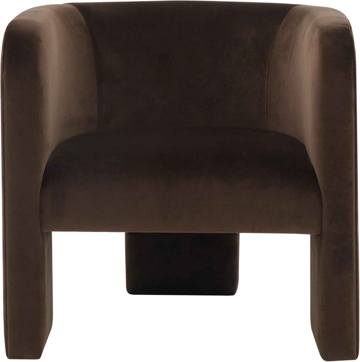 SAFAVIEH Couture Collection Sammie Dark Brown Velvet 3-Leg Accent Chair (Fully Assembled)