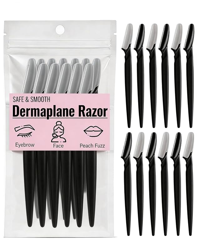 Aparelho de barbear facial descartável VEGITERIA com lâmina protegida, rosa, pacote com 12