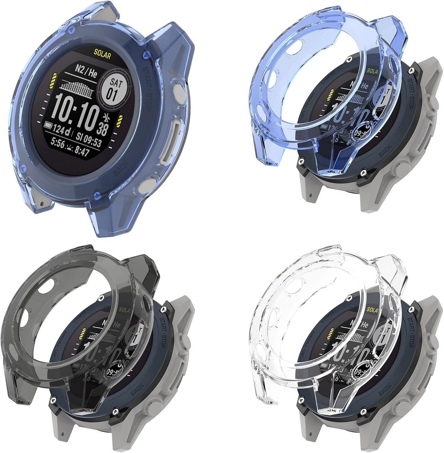 case shell compatible with garmin descent g1 disscool soft anti drop tpu transparent protective case cover for man woman smartwatch accessoriesblack