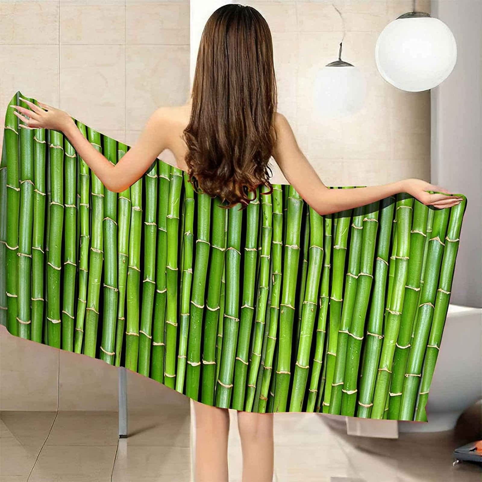 Strandtuch Grün, Mikrofaser Strandtuch Bambus Handtuch Extra Groß 200x200 cm Badetuch Strandhandtuch Schnell Trocknendes Sandfreies Weiches Saunatuch, reisehandtuch, Badehandtuch