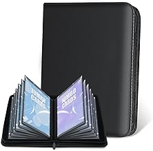Jumbo Card Binder - WITHYU Ringless PU Leather Binder with 60 Pockets, 15 x 21 cm, Card Holder, Collectible Album for TCG Cards (Black)