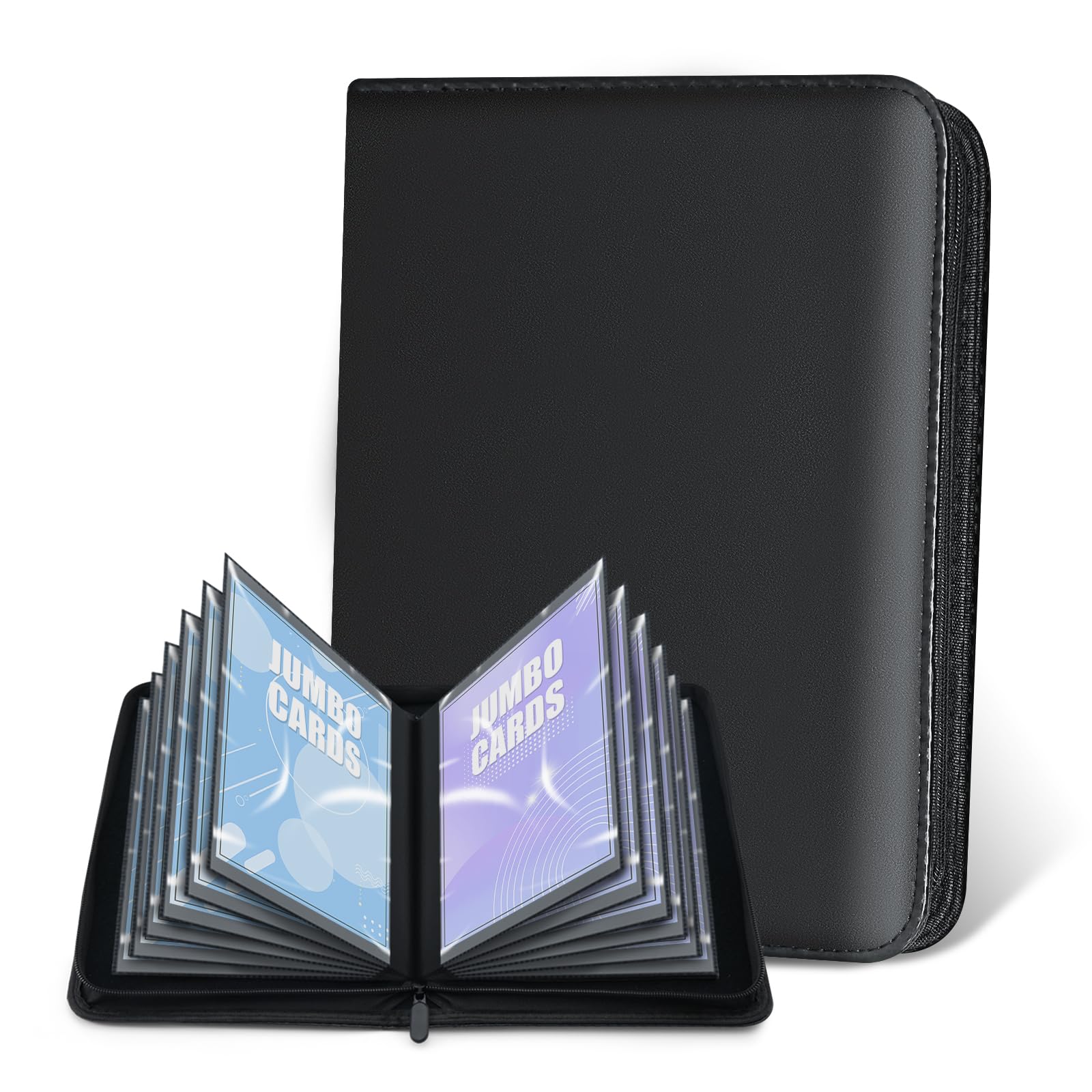 Jumbo Card Binder 60 Pockets, WITHYU Ringless PU Leather Album for 5.7" x 7.9" Oversized Cards